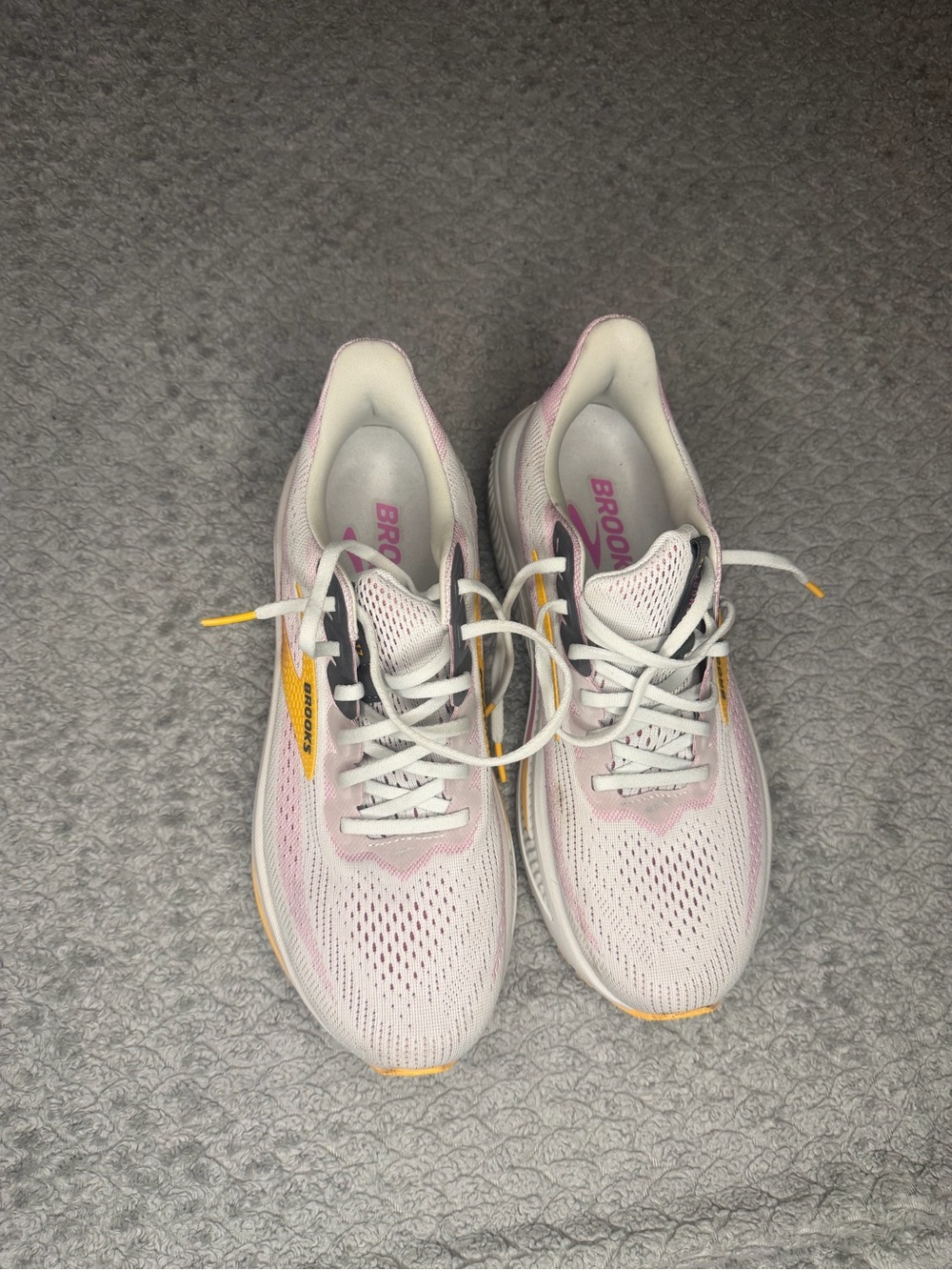 Brooks Women's White Pink & Yellow Running Sneakers ghost 17